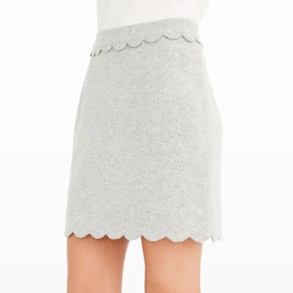 Club Monaco Light Gray Wool Blend Scalloped Mini Skirt Size 2 - Picture 4 of 5